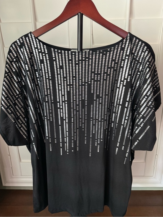 Vintage Suzie Tops - Vintage Suzie Black Silver Sequin Dolman